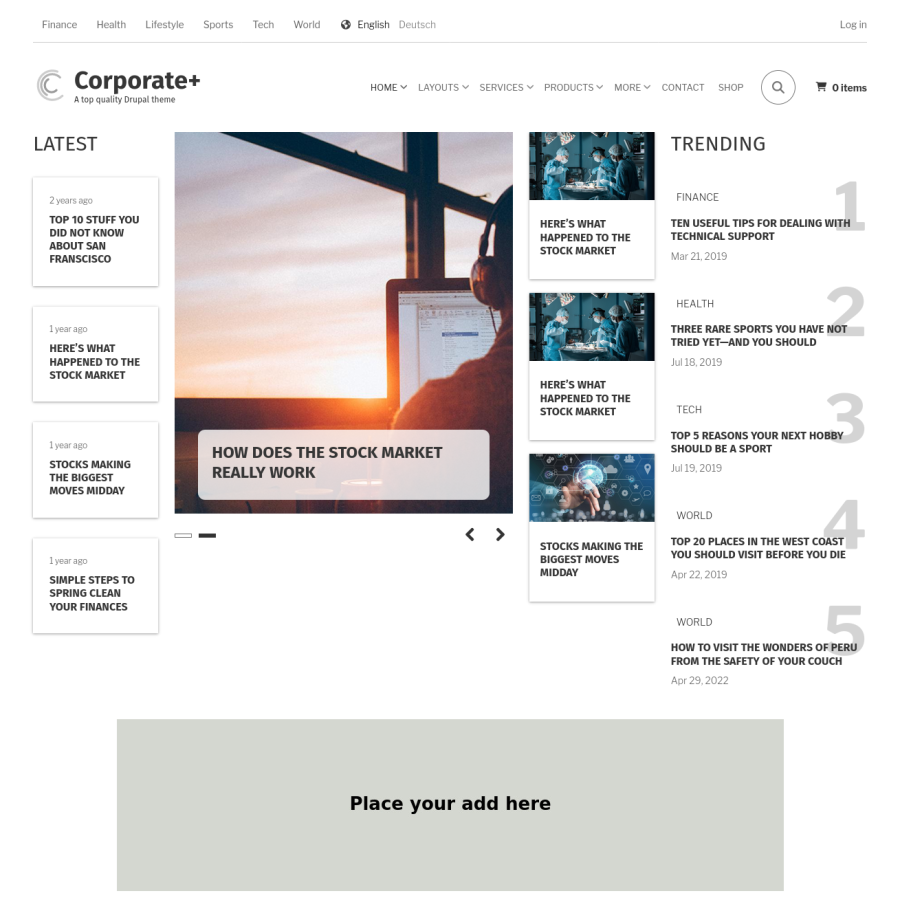 home page